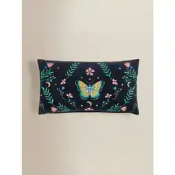 Asda George Home Navy Butterfly Embroidered Cushion offer