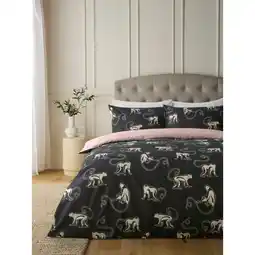 Asda George Home Black Funky Monkeys Pinsonic Reversible Duvet Set - Single offer