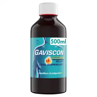 Morrisons Gaviscon Liquid Original Peppermint 500ml offer