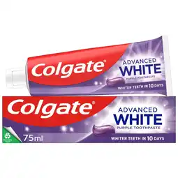 Morrisons Colgate Advanced White Purple Teeth Whitening Toothpaste 75ml offer