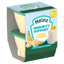 Morrisons Heinz Banana & Yoghurt Immunity Support Pot 6+ Months 2x100g offer