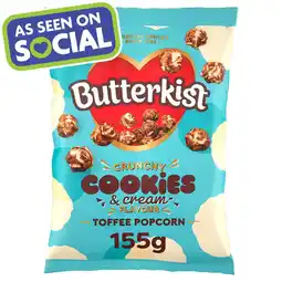 Morrisons Butterkist Cookies & Cream Flavour Toffee Popcorn 155g offer