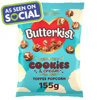 Morrisons Butterkist Cookies & Cream Flavour Toffee Popcorn 155g offer