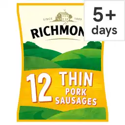 Tesco Richmond Thin Pork Sausages 12 Pack 340g offer