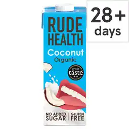 Tesco Rude Health Organic Coconut Longlife Dairy Free Drink 1L offer