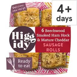Tesco Higgidy Ham Hock & Mature Cheddar Sausage Rolls 160g offer