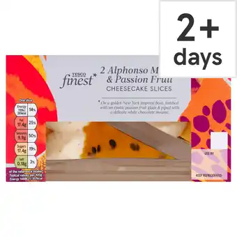Tesco Tesco Finest 2 Alphonso Mango & Passionfruit Cheesecake Slices 160g offer
