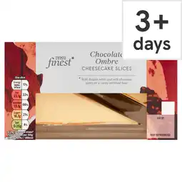 Tesco Tesco Finest 2 Triple Chocolate Ombre Cheesecake Slices 180g offer