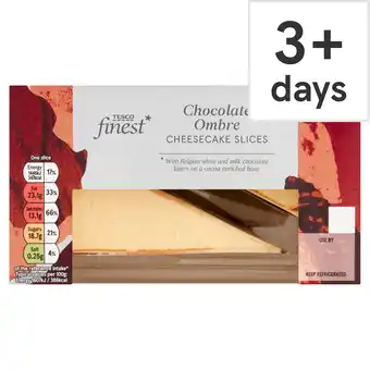 Tesco Tesco Finest 2 Triple Chocolate Ombre Cheesecake Slices 180g offer