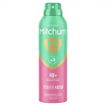 Tesco Mitchum Powder Fresh Antiperspirant Deodorant 200Ml offer
