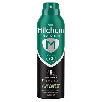Tesco Mitchum Mens Pure Energy Antiperspirant Deodorant 200Ml offer