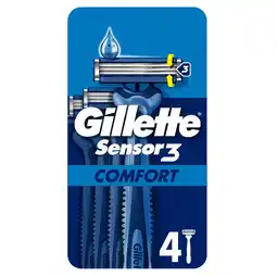 Tesco Gillette Sensor3 Men's Disposable Razors 4 Pack offer