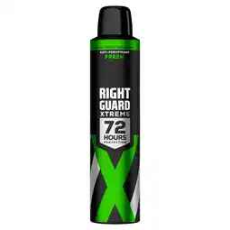 Tesco Right Guard Xtreme Male 72 Hours Protection Anti-Perspirant Fresh 250ml offer