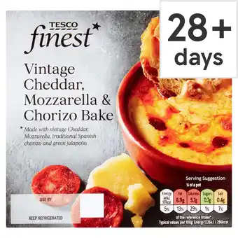 Tesco Tesco Finest Cheddar Mozzarella & Chorizo Bake 150G offer