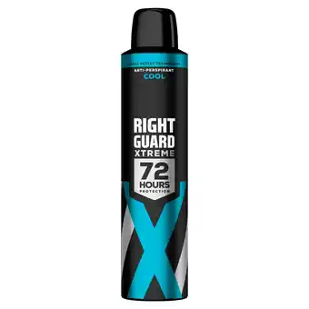 Tesco Right Guard Xtreme Male 72 Hours Protection Anti-Perspirant Cool 250ml offer