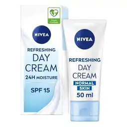 Tesco NIVEA Refreshing Day Cream Moisturiser SPF15 Normal Skin 50ml offer