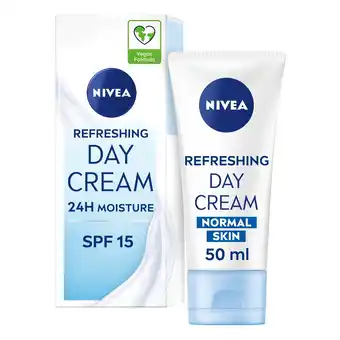 Tesco NIVEA Refreshing Day Cream Moisturiser SPF15 Normal Skin 50ml offer