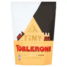 Tesco Toblerone Tiny Milk/White/Dark Chocolate Bars Pouch 280g offer