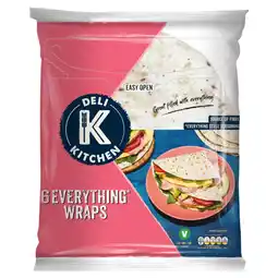 Asda Deli Kitchen 6 Everything Wraps 366g offer