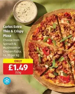 Aldi Carlos Extra Thin & Crispy Pizza offer