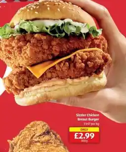 Aldi Sizzler Chicken Breast Burger offer