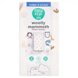 Tesco Fred & Flo Woolly Mammoth Cotbed Fitted Sheet 2 Pack offer