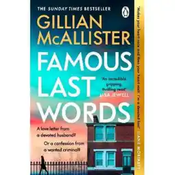 Asda Paperback Famous Last Words by Gillian McAllister offer