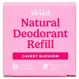 Tesco Wild Natural Deodorant Refill Cherry Blossom 40g offer