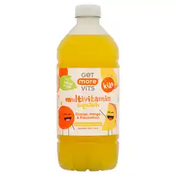 Tesco Get More Vits Kids Multivitamin Squash Orange, Mango & Passionfruit 750ml offer