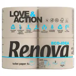 Tesco Renova Love & Action Toilet Paper 4 Rolls offer