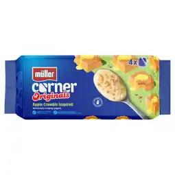 Asda Muller Corner Originals Apple Crumble Inspired Deliciously Creamy Yogurt 4 x 124g (496g) offer