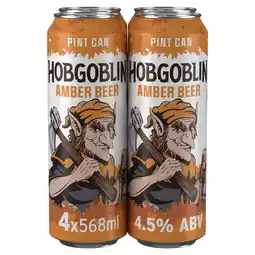 Tesco Hobgoblin Amber Ale Beer Can 4x568ml offer