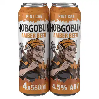 Tesco Hobgoblin Amber Ale Beer Can 4x568ml offer