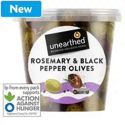 Morrisons Unearthed Rosemary And Black Pepper Olives Bucket 342g offer