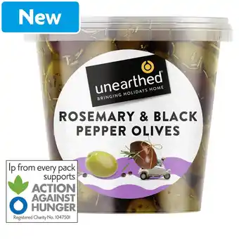 Morrisons Unearthed Rosemary And Black Pepper Olives Bucket 342g offer