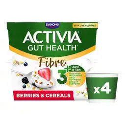 Morrisons Activia Fibre Red Berries & Cereals Yoghurts 4 x 115g offer