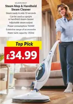 Lidl SILVERCREST Steam Mop & Handheld Steam Cleaner offer