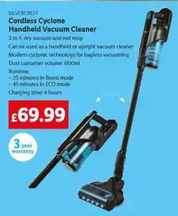 Lidl Cordless Cyclone Handheld Vacuum Cleaner offer