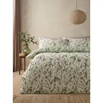 Asda George Home Green Inky Spring Meadow Easycare Reversible Duvet Set - Double offer