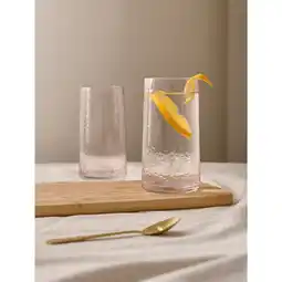 Asda At Home with Stacey Solomon Pink Hammered Hiball Glasses - Set of 2 offer