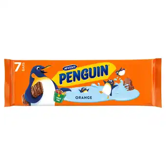 Iceland McVitie's Penguin Orange Biscuit Bar 7 x 24.6g, 172g offer
