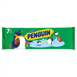 Iceland McVitie's Penguin Mint Biscuit Bar 7 x 24.6g, 172g offer