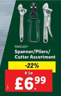 Lidl PARKSIDE Spanner/Pliers/Cutter Assortment offer