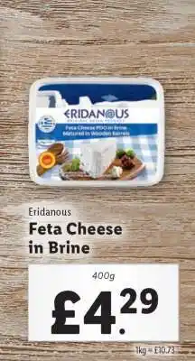 Lidl Eridanous Feta Cheese In Brine offer