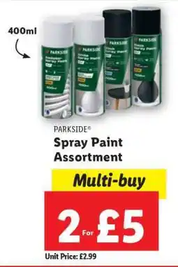 Lidl PARKSIDE Spray Paint Assortment offer