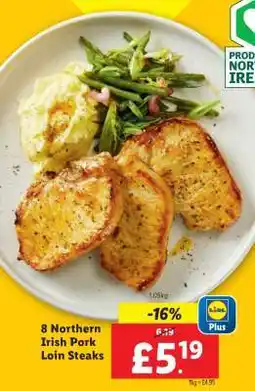 Lidl 8 Northern Irish Pork Loin Steaks offer