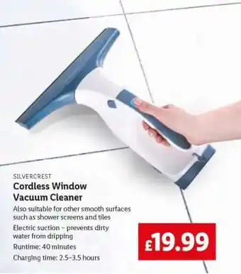 Lidl Cordless Window Vacuum Cleaner offer