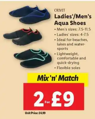 Lidl CRIVIT Ladies'/Men's Aqua Shoes offer