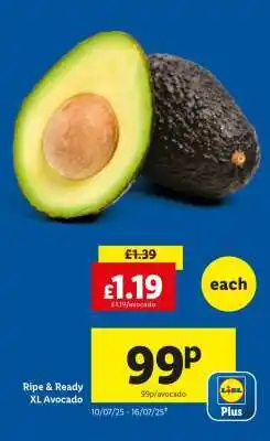 Lidl Ripe & Ready XL Avocado offer