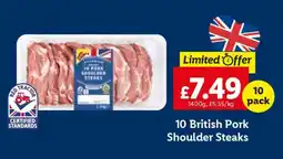 Lidl 10 British Pork Shoulder Steaks offer
